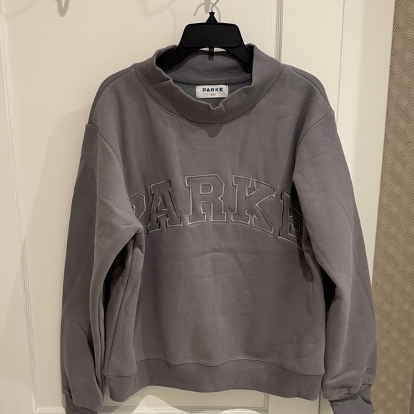Parke Stone Grey Tonal Mockneck Sweatshirt size S/M